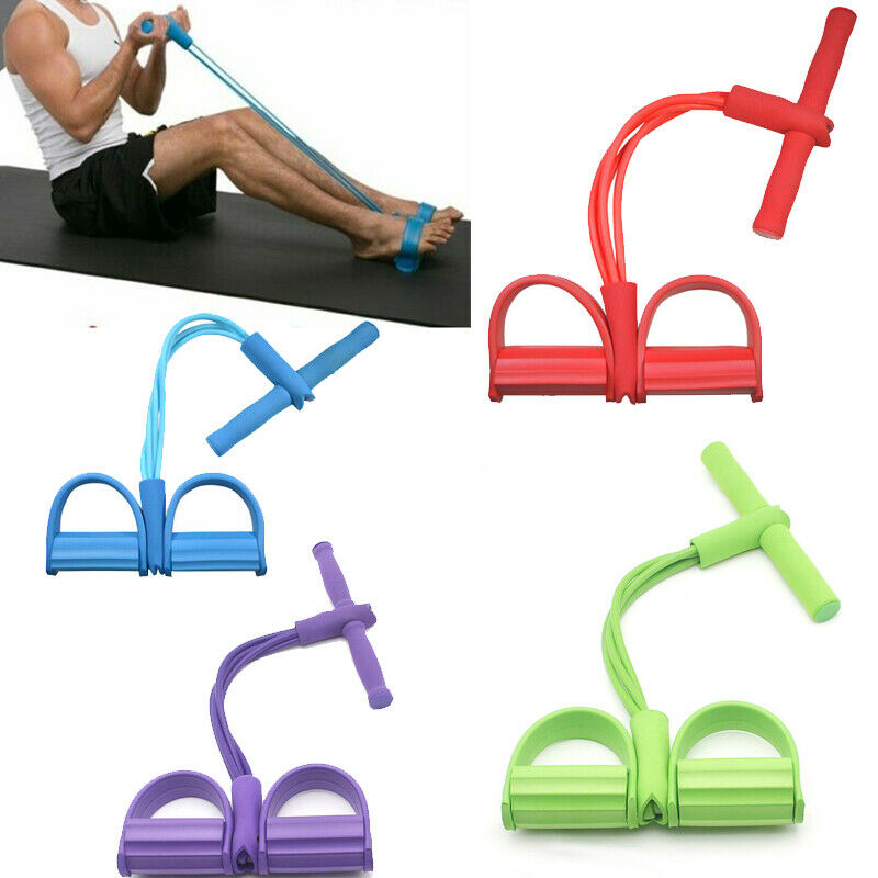 Fitness Gum 4 Tube Resistance Bands Latex Pedal