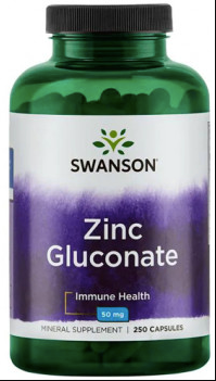 Swanson Zinc Gluconate (50 mg, 250 Capsules)