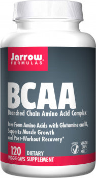 Jarrow BCAA Branched Chain Amino Acid Complex (with Glutamine & B6, 120 Vegetarian Capsules)