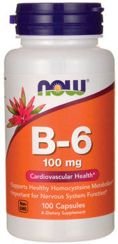 Now Foods Vitamin B-6 (100 mg, 100 Capsules)