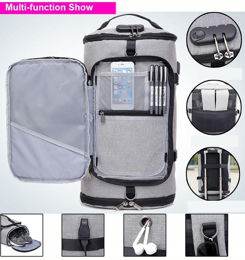 USB Anti-theft Gym backpack Bags Fitness Gymtas Bag for Men